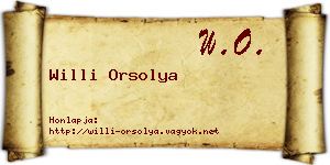 Willi Orsolya névjegykártya